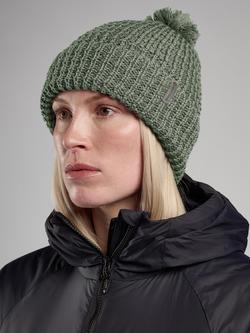 Montane Nev Cable Knit Bobble Beanie - view 2, Pale Sage