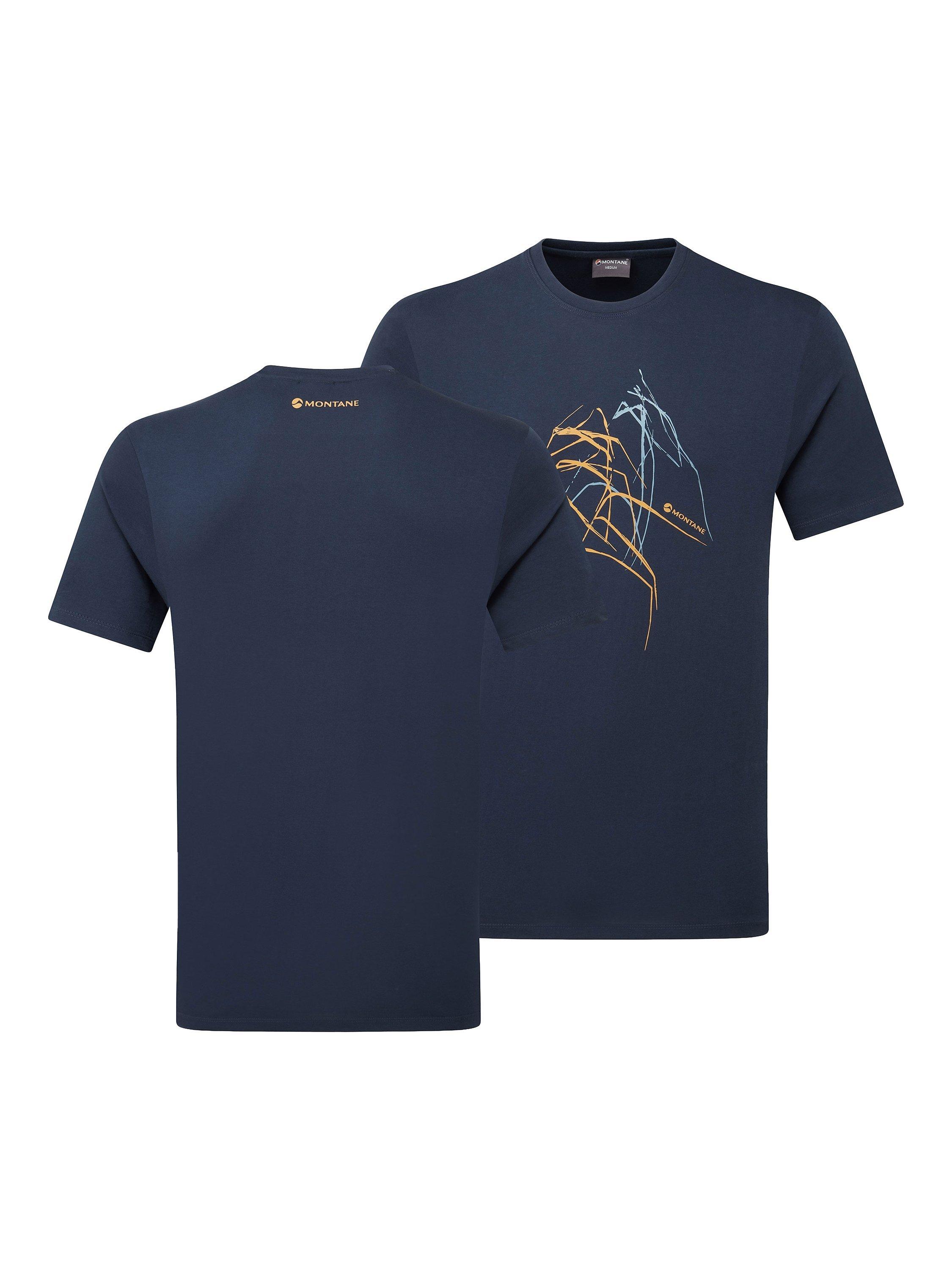 Product image 6 of 6, which shows Montane Abstract Mountain Organic Cotton T-Shirt, Eclipse Blue, XS