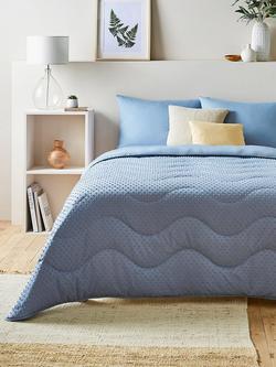 Night Lark Tufted Dots Coverless Duvet & Pillowcase Set, 10.5 Tog, Dusk Blue, Dusk Blue