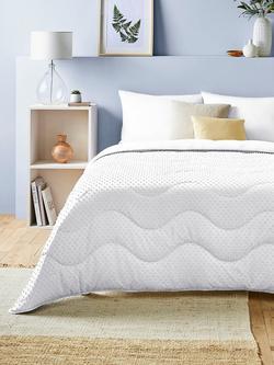 Night Lark Tufted Dots Coverless Duvet & Pillowcase Set, 10.5 Tog, White, White