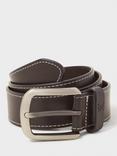 Crew Clothing Leather Belt, Chocolate Brown