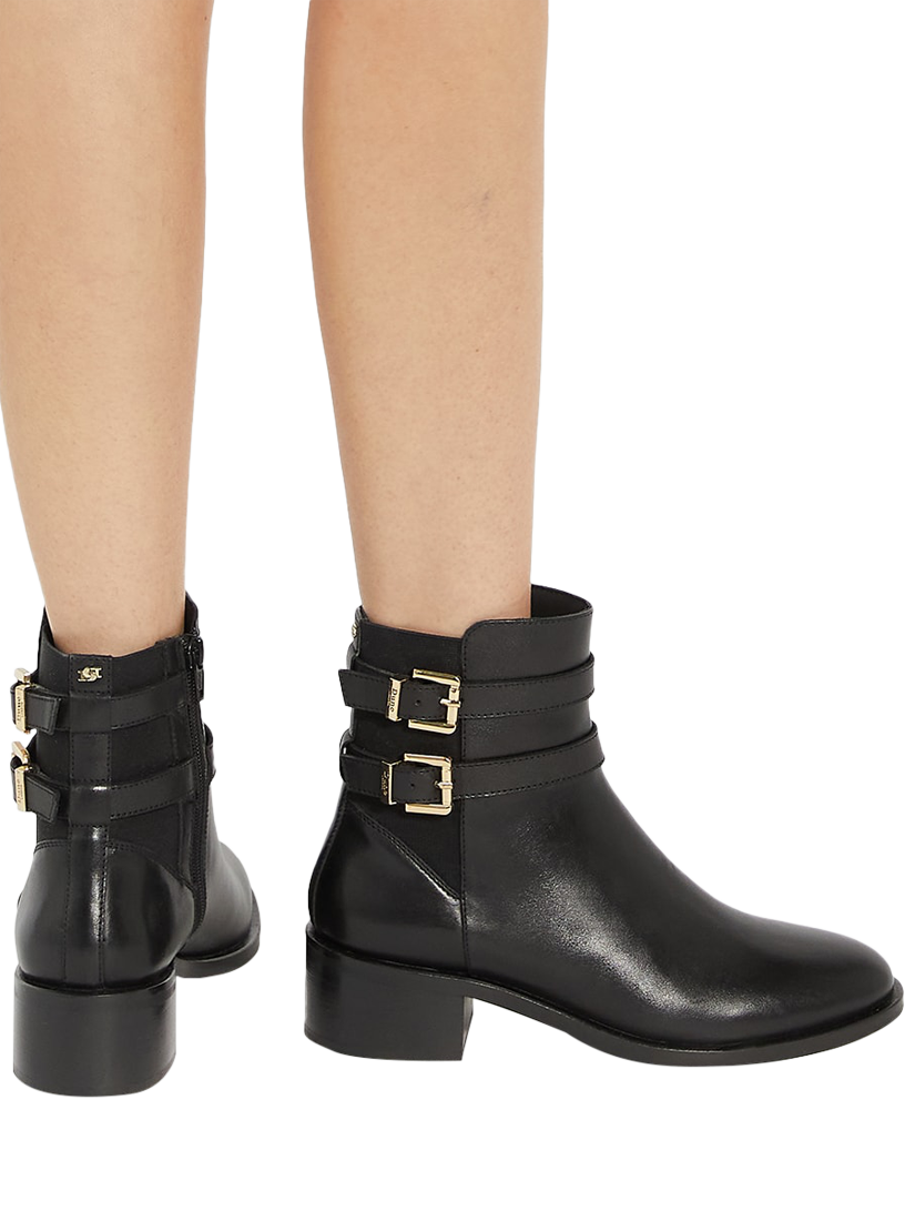 Product image 6 of 6, which shows Dune London Patter Leather Ankle Boots, Black, EU36