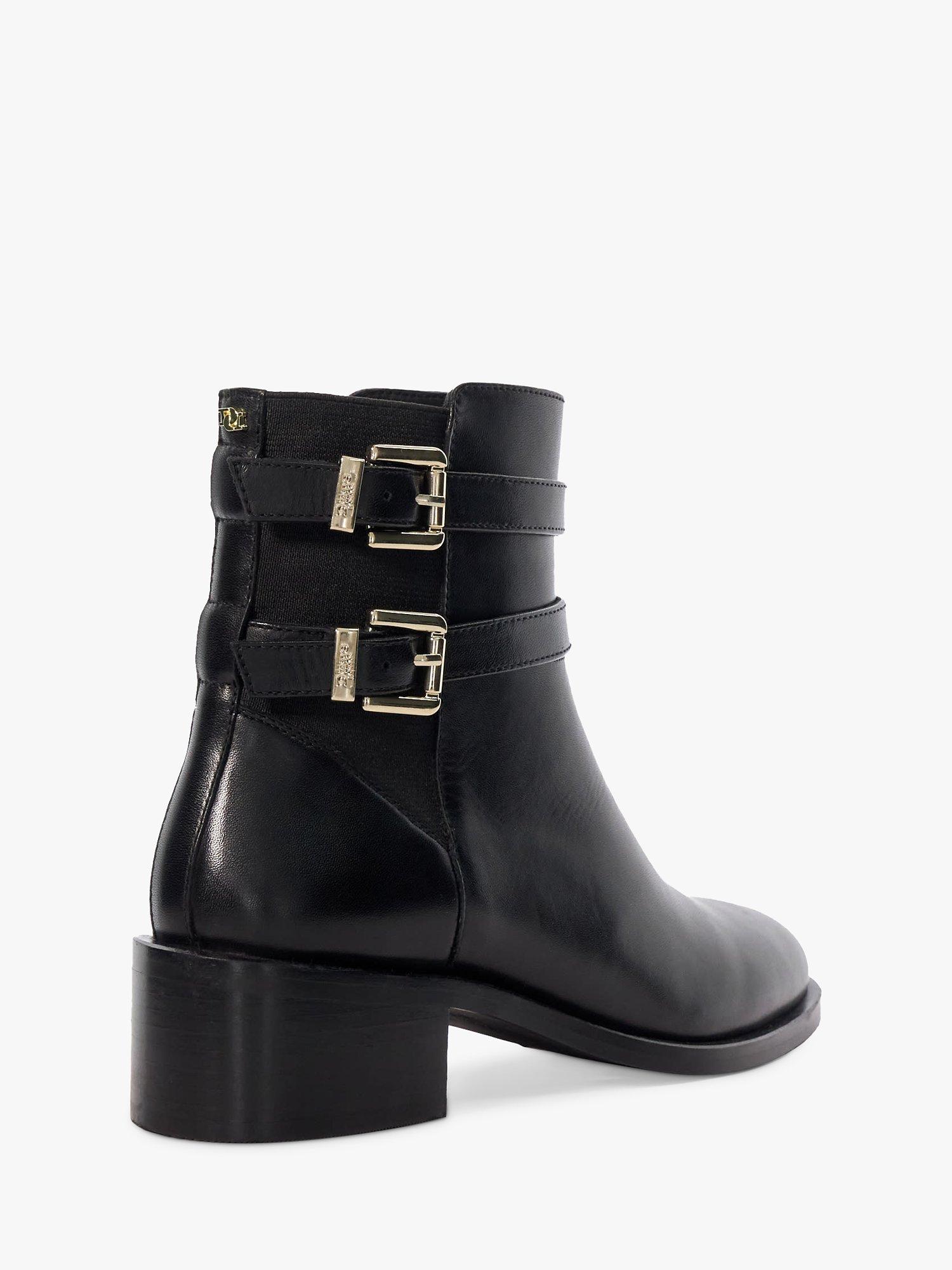 Product image 4 of 6, which shows Dune London Patter Leather Ankle Boots, Black, EU36