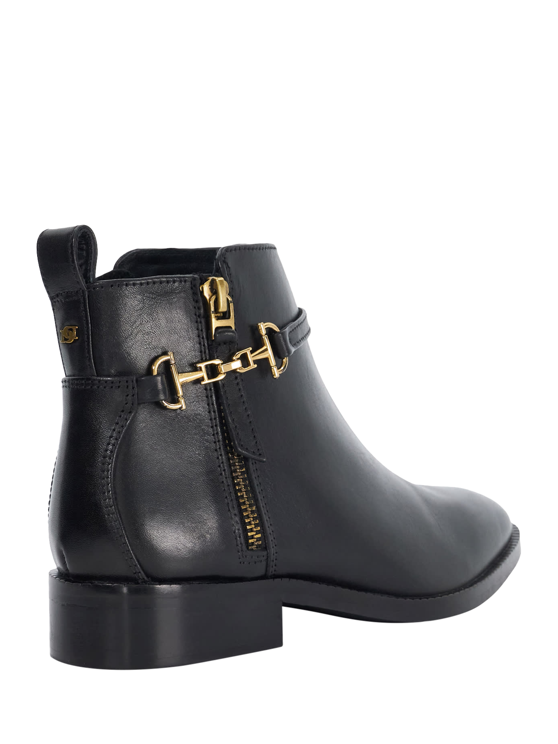 Product image 4 of 6, which shows Dune London Parklyn Snaffle Trim Leather Ankle Boots, Black, EU36