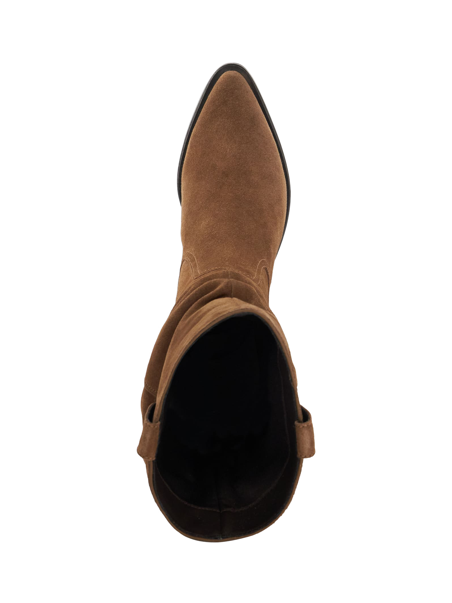 Product image 3 of 6, which shows Dune Pathway Suede Slouchy Calf Boots, Taupe, EU38