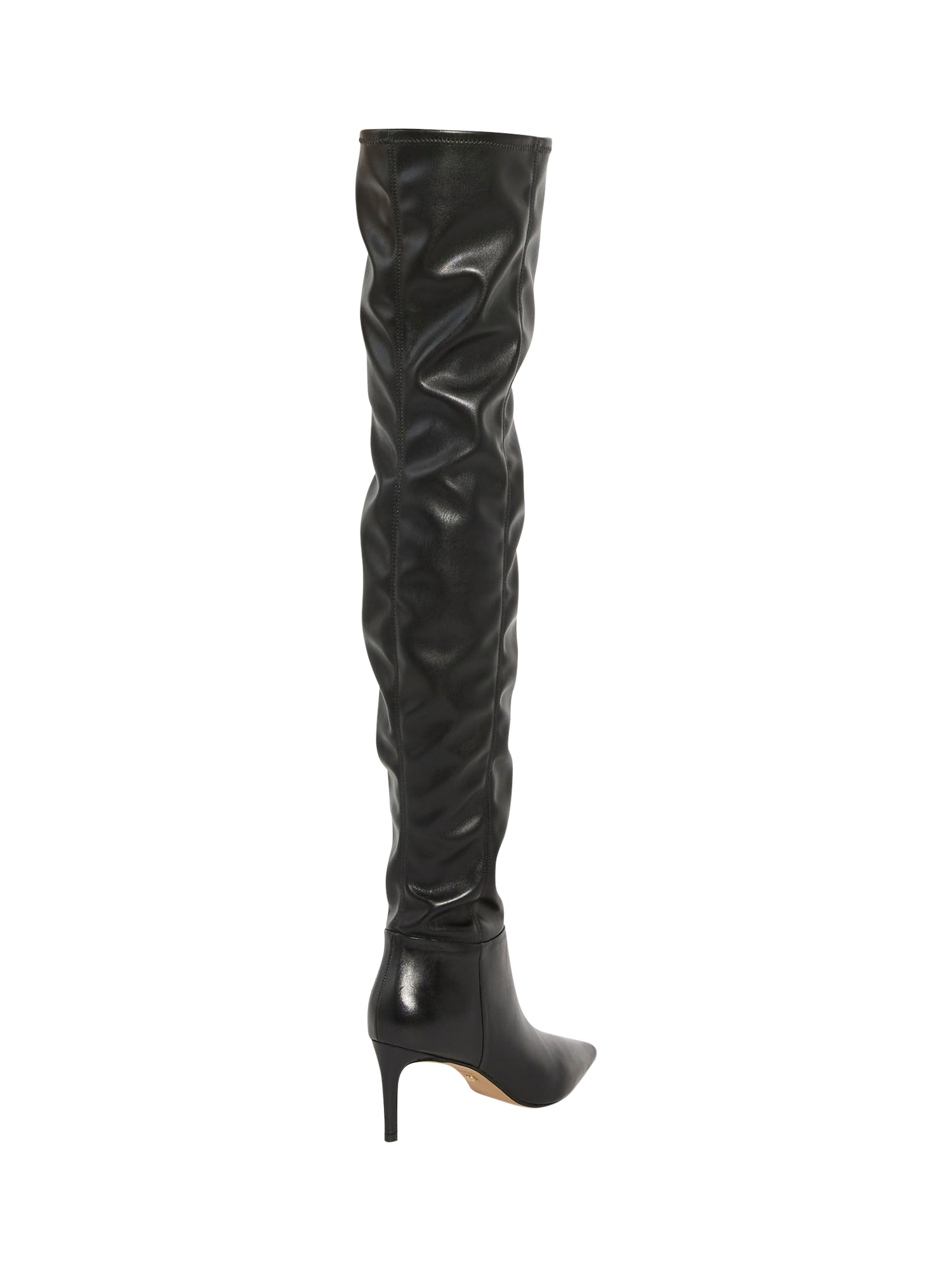 Product image 5 of 6, which shows Dune Servena Leather Pointed Heeled Over-The-Knee Boots, Black, EU36