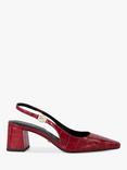 Dune Contact Croc Effect Leather Pointed Slingback Courts