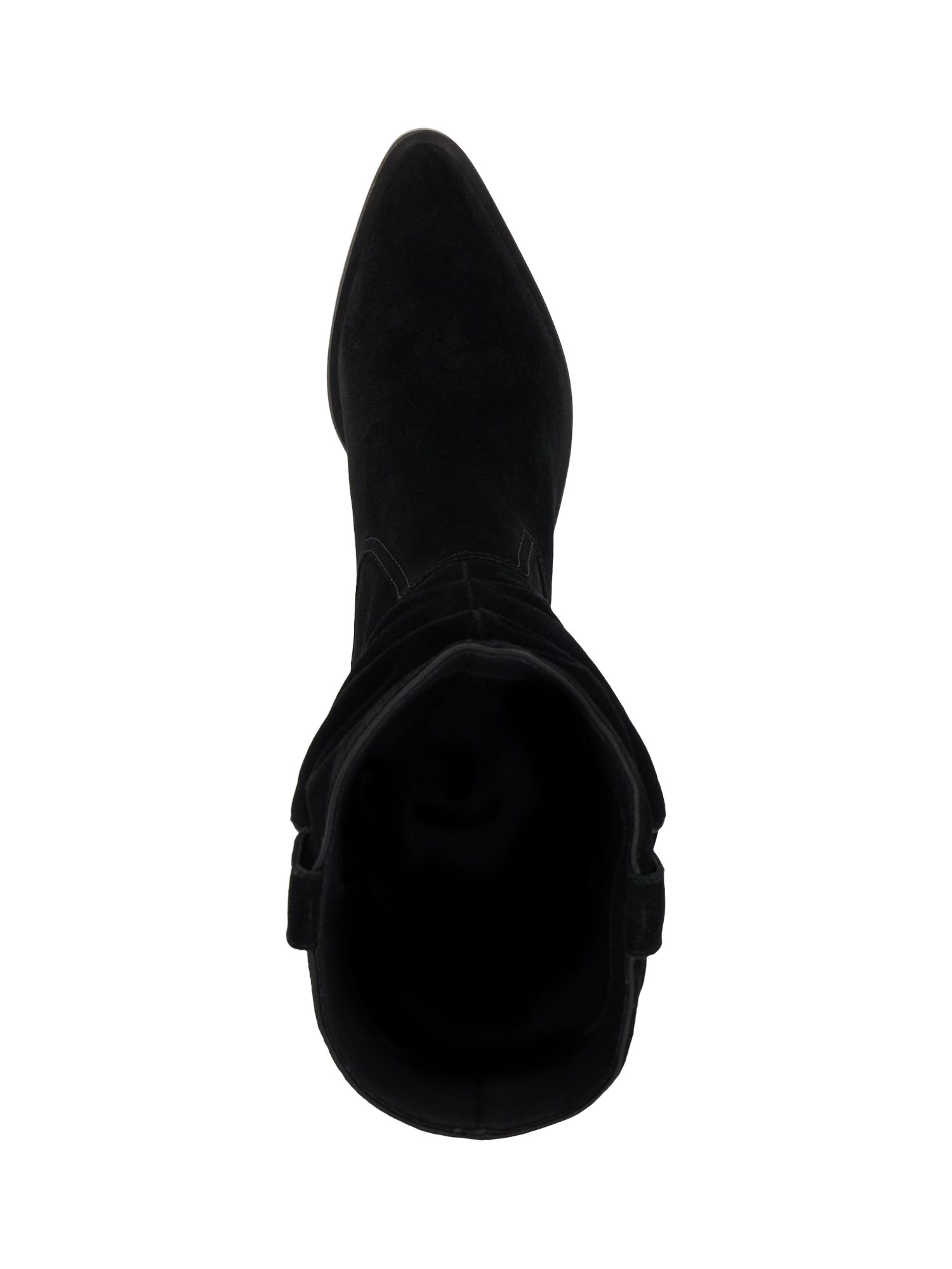 Product image 3 of 6, which shows Dune Pathway Suede Slouchy Calf Boots, Black, EU38