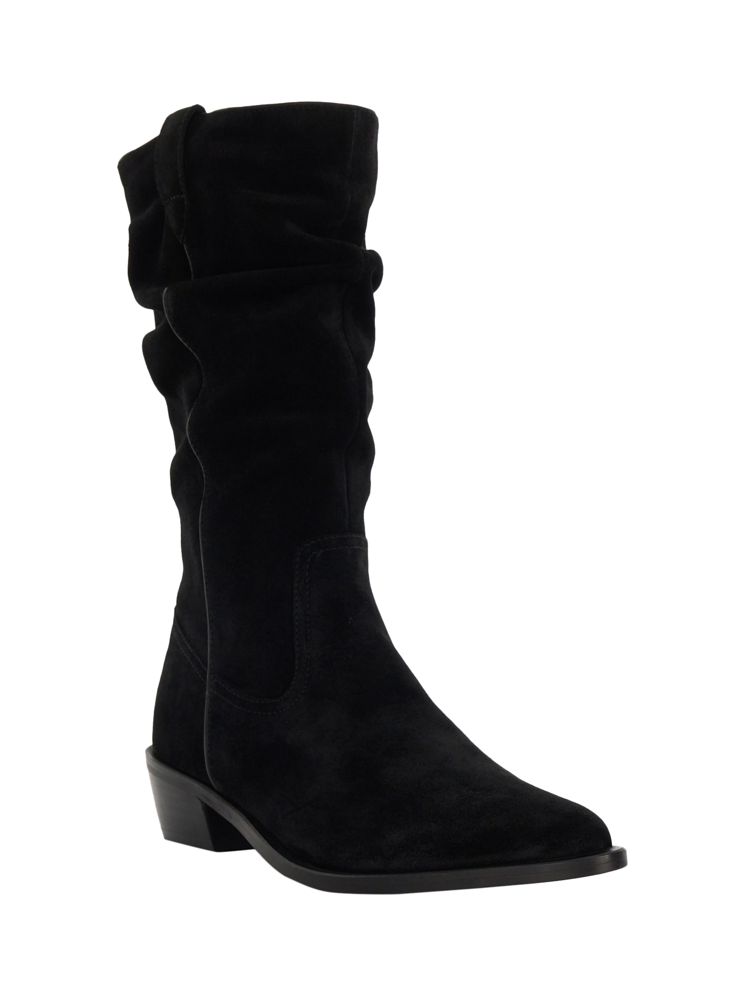 Dune Pathway Suede Slouchy Calf Boots