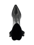Dune London Podeo Leather Pointed Cowboy Boots, Black