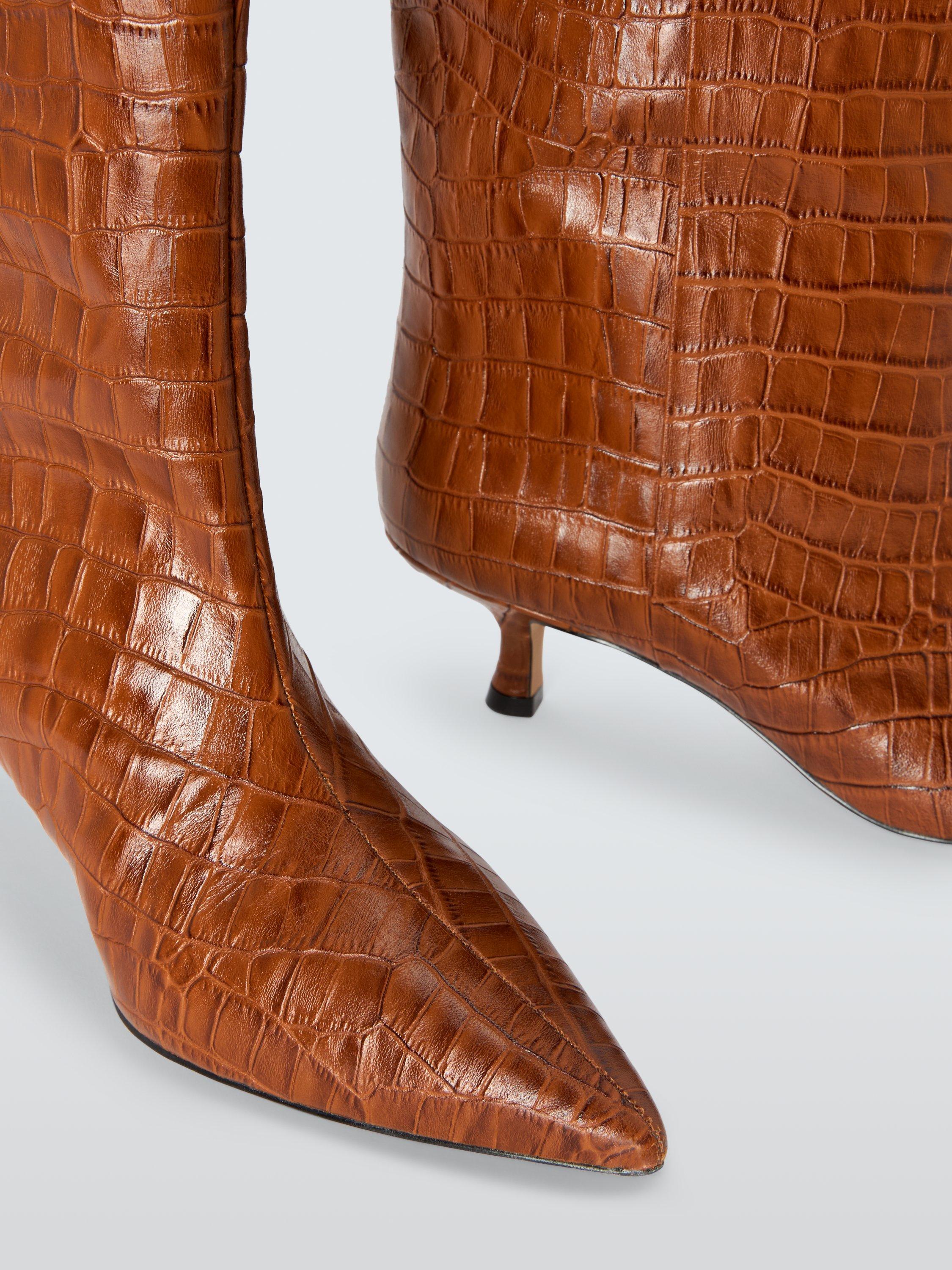 Brown croc boots clearance
