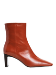 Flattered Moa Leather Ankle Boots, Red Brick