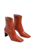 Flattered Moa Leather Ankle Boots, Red Brick