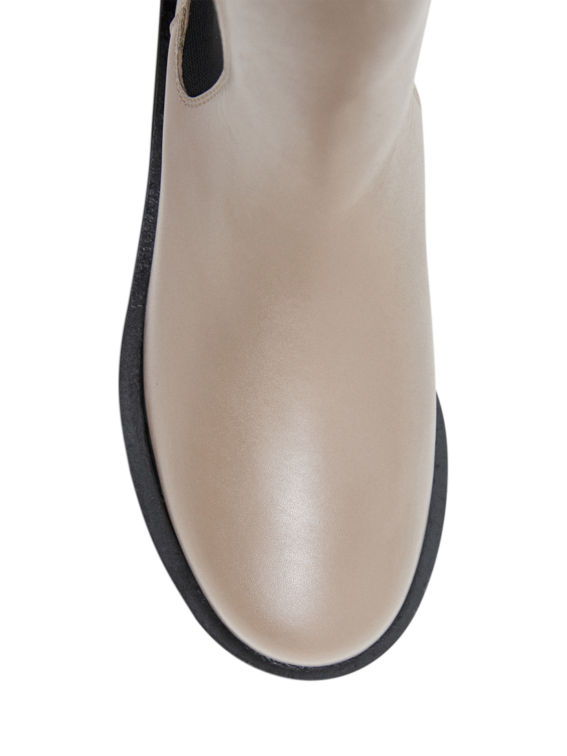 Product image 4 of 7, which shows Flattered Liana Leather Mid-Calf Chelsea Boots, Taupe, EU38