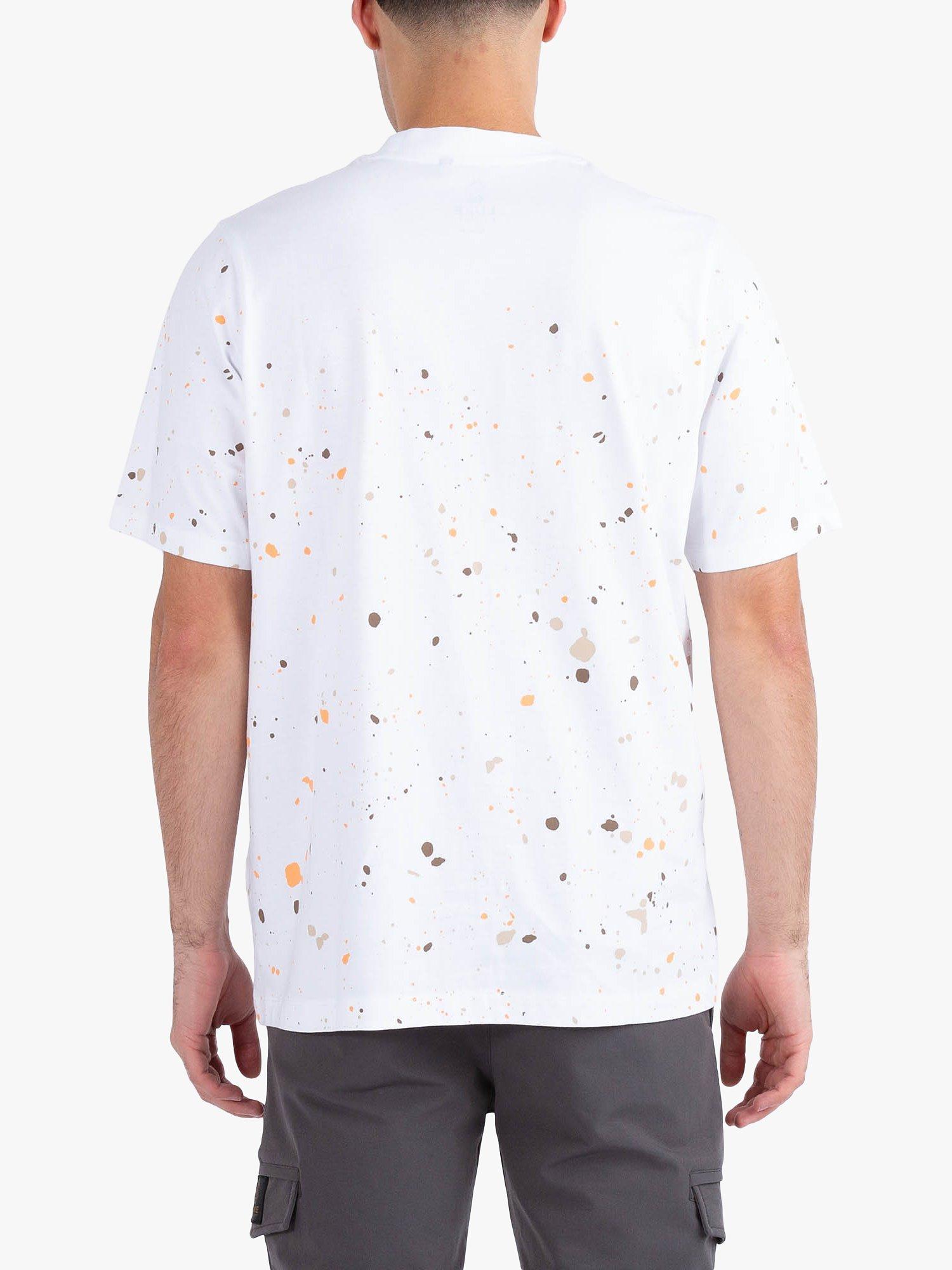 Product image 2 of 5, which shows LUKE 1977 St Kitts Paint Splatter Relaxed Fit T-Shirt, White/Nectarine, XS