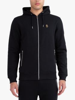 LUKE 1977 Berlin Zip Through Hoodie, Jet Black
