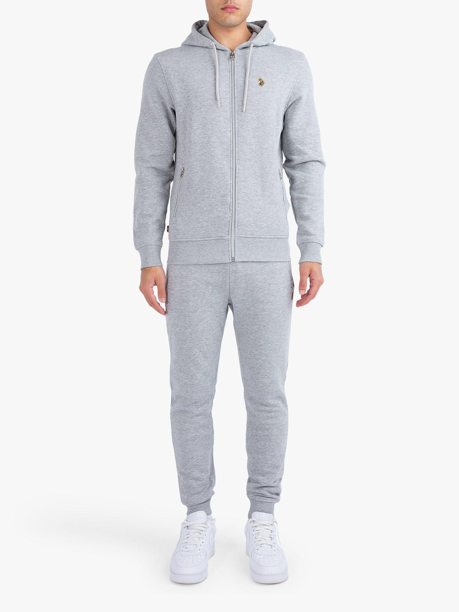 Product image 1 of 4, which shows LUKE 1977 Berlin Rome 1000 Hoodie and Joggers Set, Mid Marl Grey, S