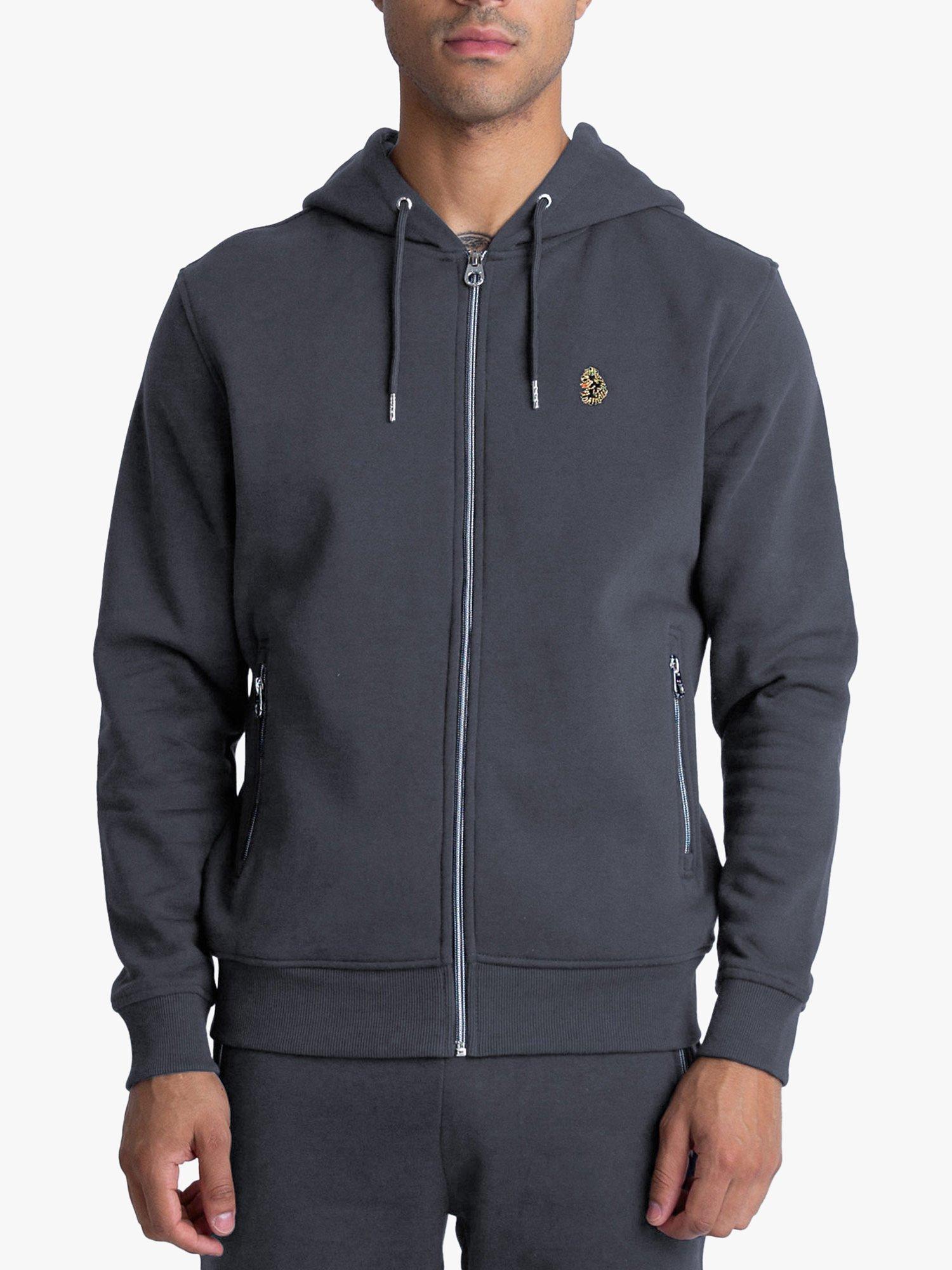 Product image 1 of 5, which shows LUKE 1977 Berlin Zip Through Hoodie, Charcoal, XS
