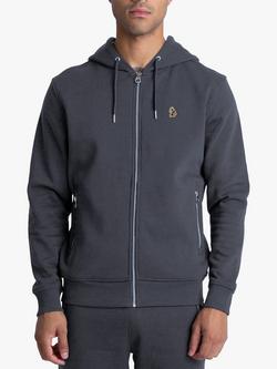 LUKE 1977 Berlin Zip Through Hoodie, Charcoal