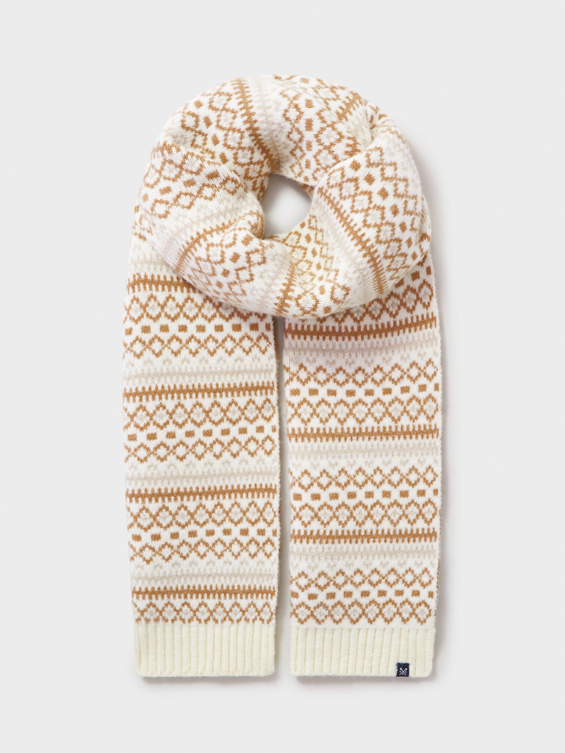 Crew Clothing Fair Isle Scarf, Oatmeal