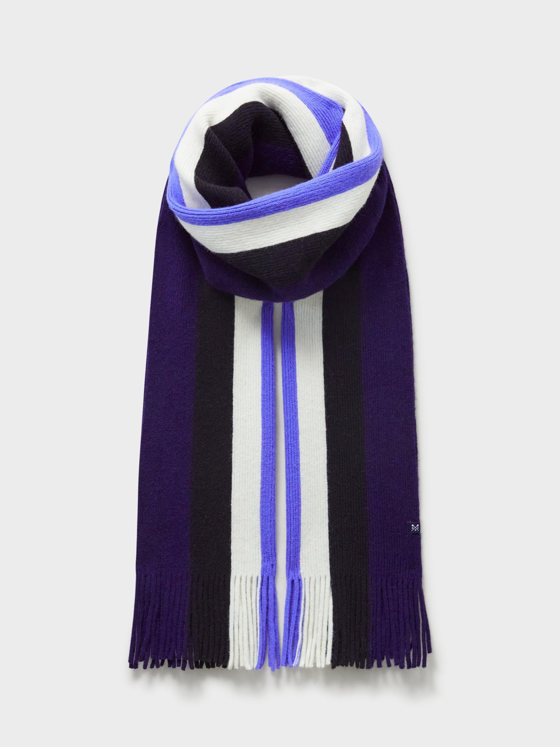 Crew Clothing House Stripe Scarf, Navy/Multi