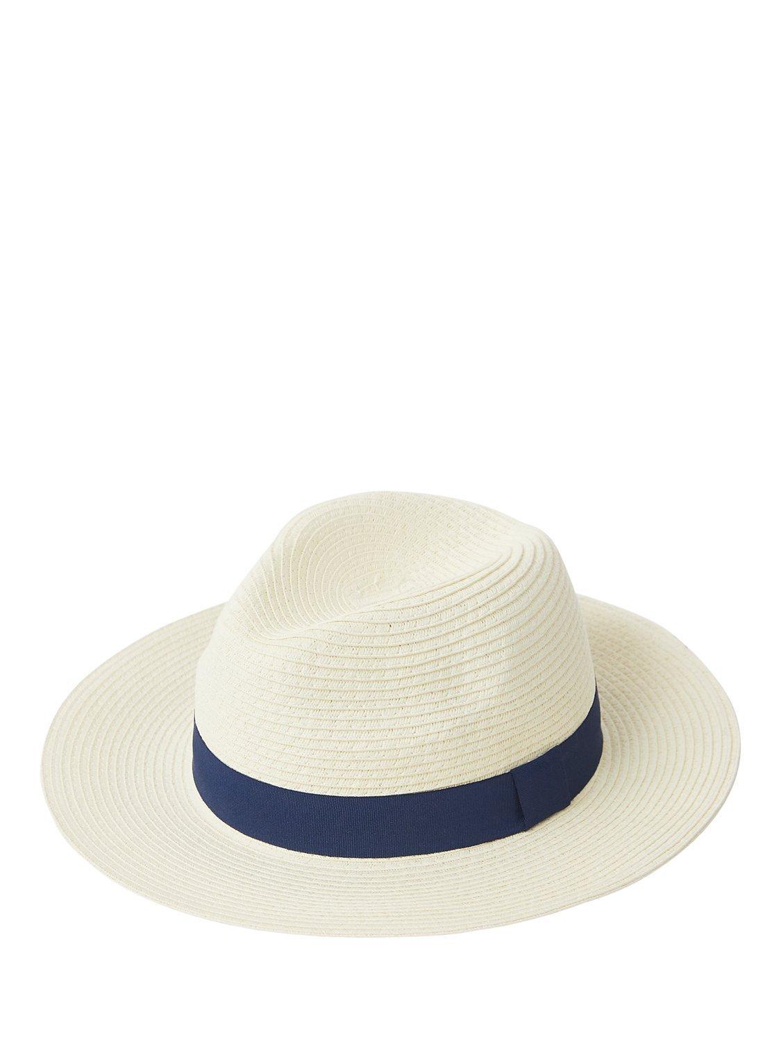 Product image 1 of 1, which shows Crew Clothing Ribbon Trim Panama Hat, Off White