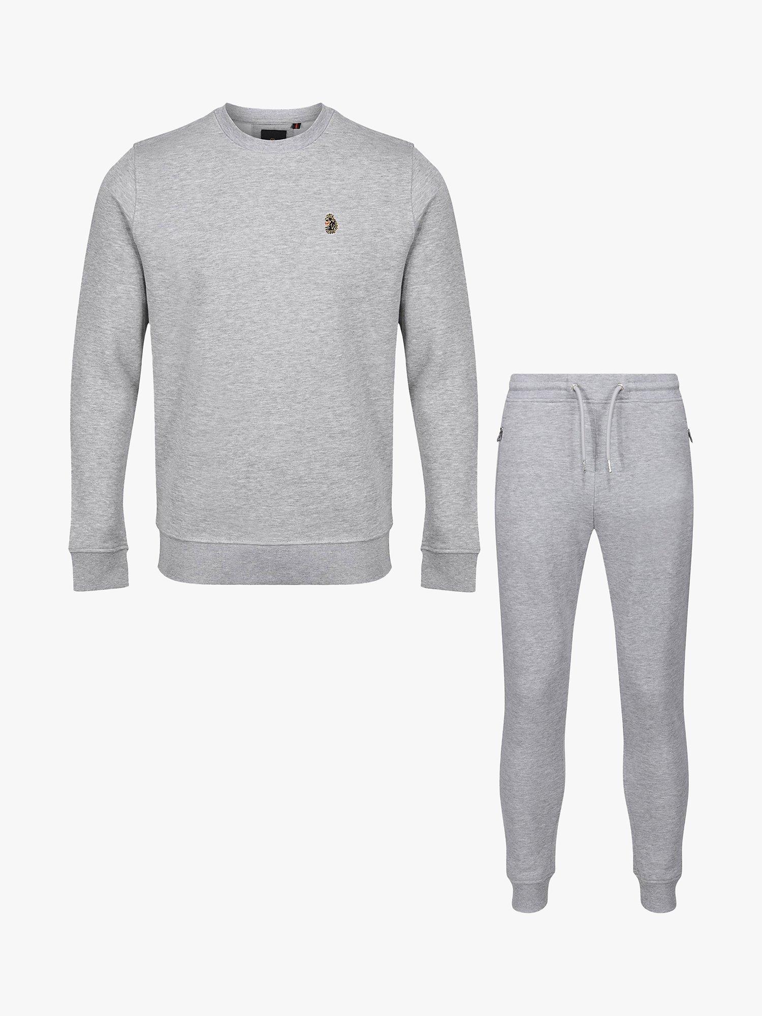 Product image 3 of 4, which shows LUKE 1977 London Rome 1000 Sweatshirt and Joggers Set, Mid Marl Grey, XS