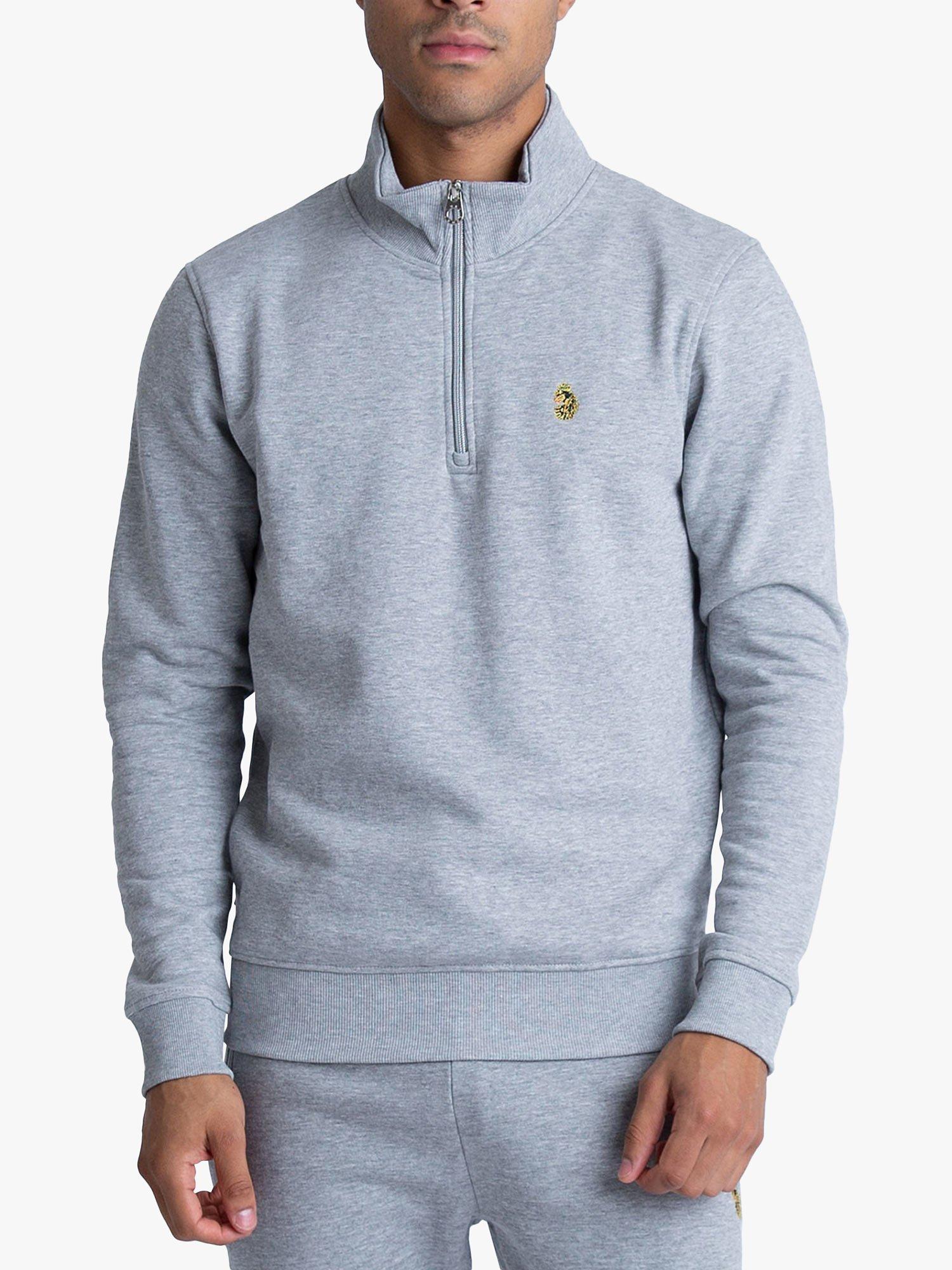 Product image 1 of 5, which shows LUKE 1977 Sydney 1000 Funnel Neck Sweatshirt, Mid Marle Grey, XS