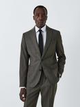 John Lewis Herringbone Wool Blend Blazer, Grey Taupe