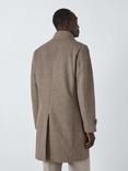 John Lewis Wool Blend Funnel Neck Coat, Brown Twill
