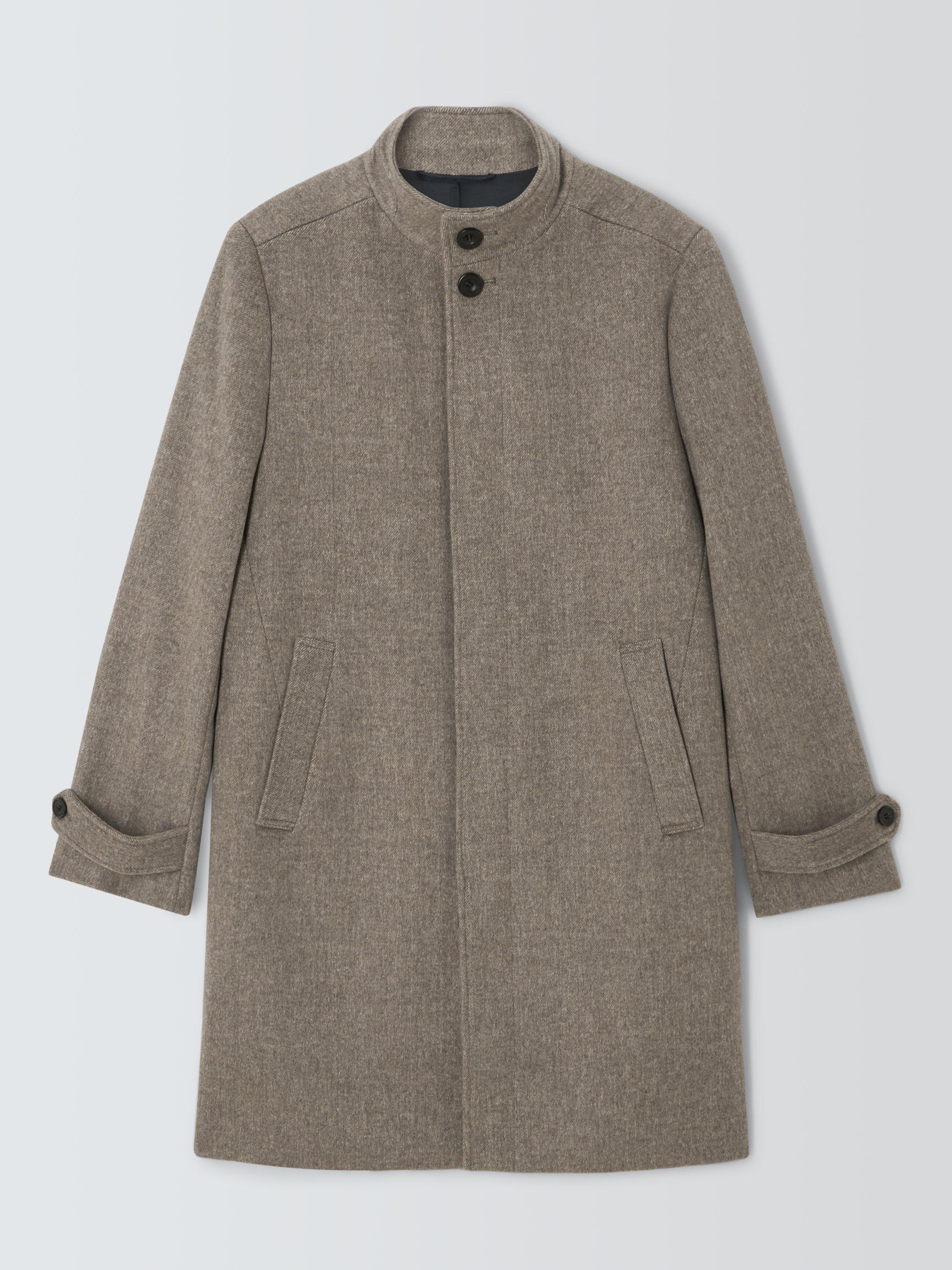 Product image 4 of 7, which shows John Lewis Wool Blend Funnel Neck Coat, Brown Twill, XXL