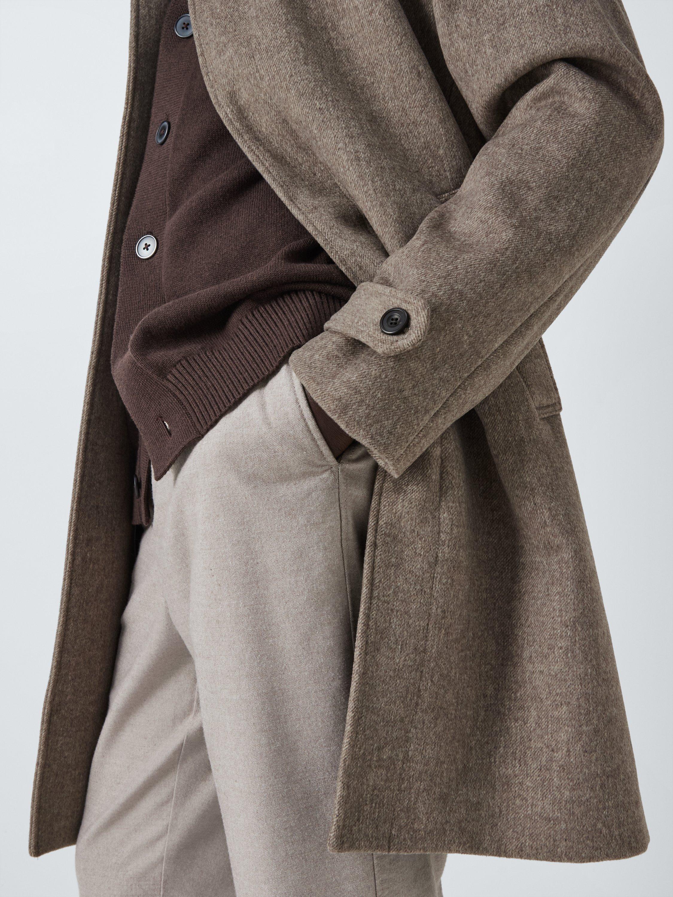Product image 6 of 7, which shows John Lewis Wool Blend Funnel Neck Coat, Brown Twill, XXL