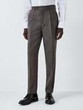 John Lewis Herringbone Wool Blend Suit Trousers, Grey Taupe