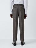 John Lewis Herringbone Wool Blend Suit Trousers, Grey Taupe