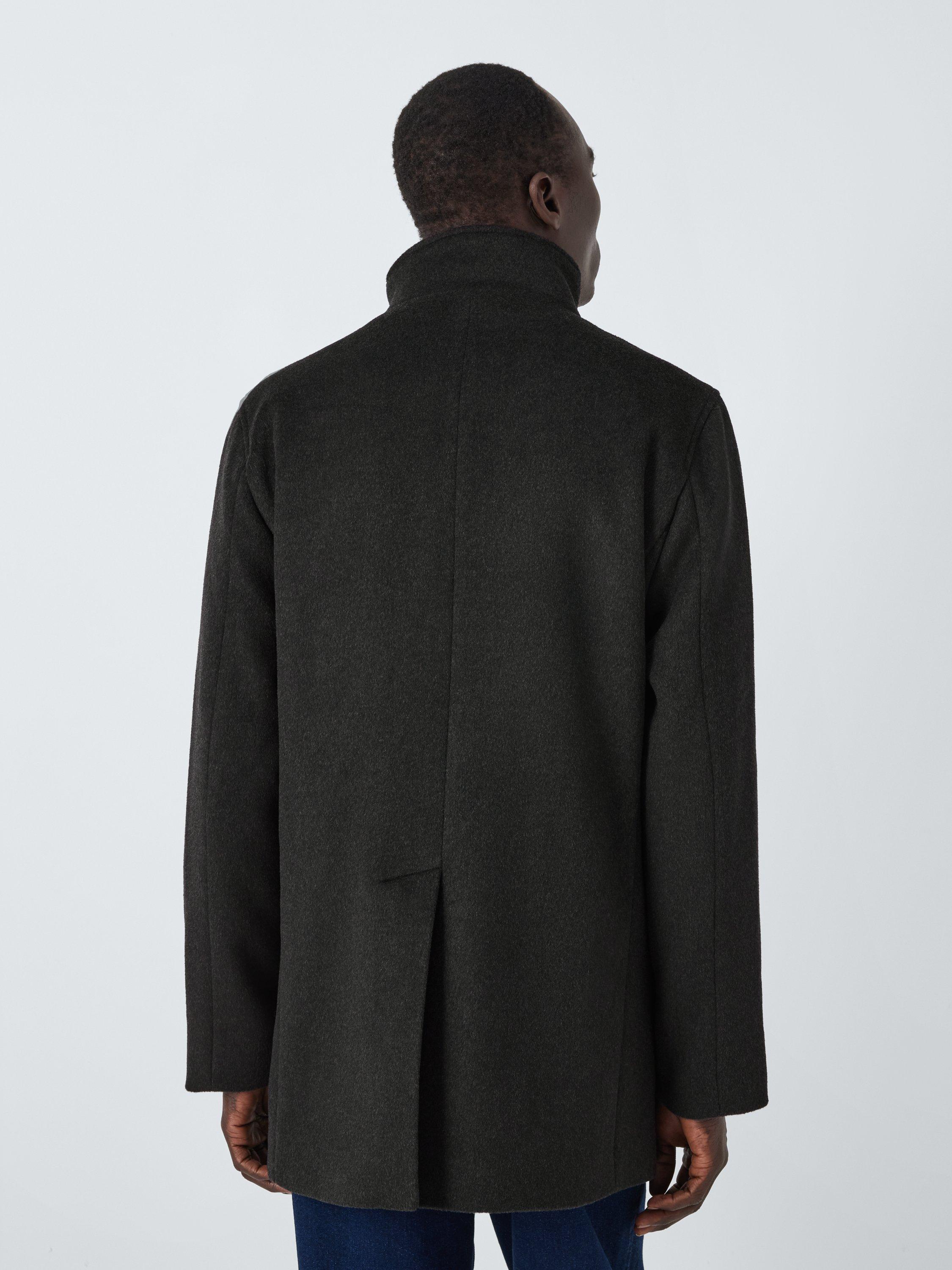 John Lewis Wool Blend Car Coat Charcoal Twill