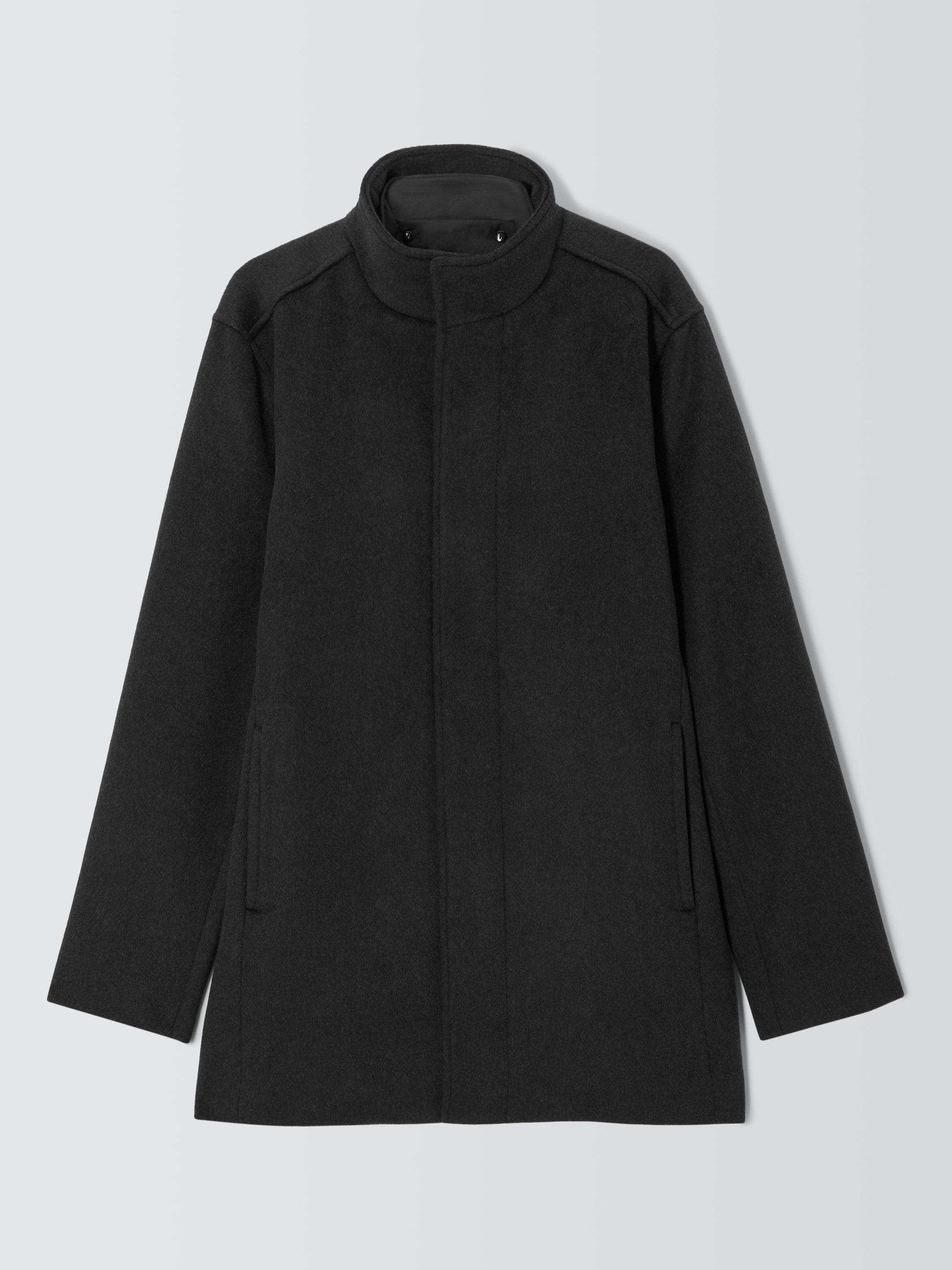 John Lewis Wool Blend Car Coat Charcoal Twill