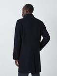 John Lewis Wool Blend Funnel Neck Coat, Navy