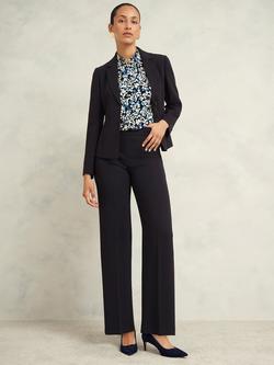 Hobbs Mel Wide Leg Trousers, Navy, Navy