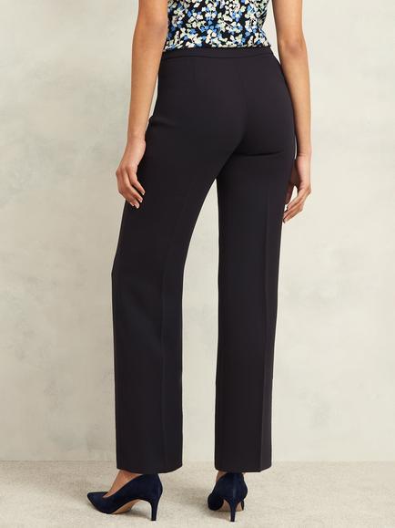 Hobbs Mel Wide Leg Trousers, Navy - view 2, Navy