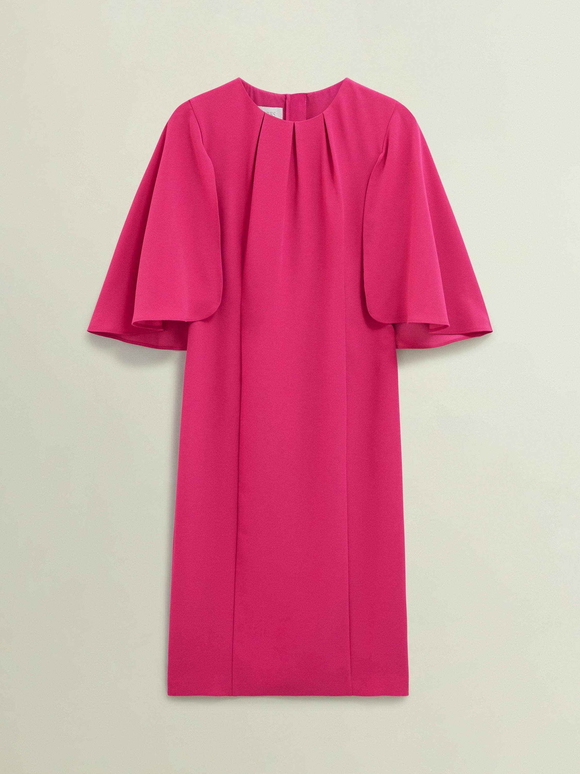 Product image 4 of 6, which shows Hobbs Rhiannon Cape Dress, Pink, 12