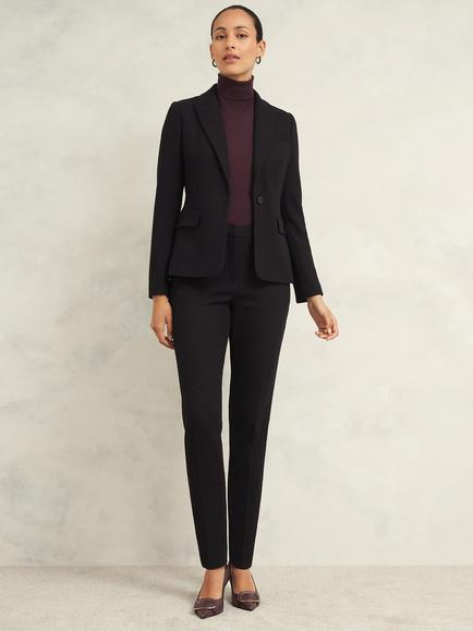 Hobbs Mia Slim Fit Trousers, Black, Black