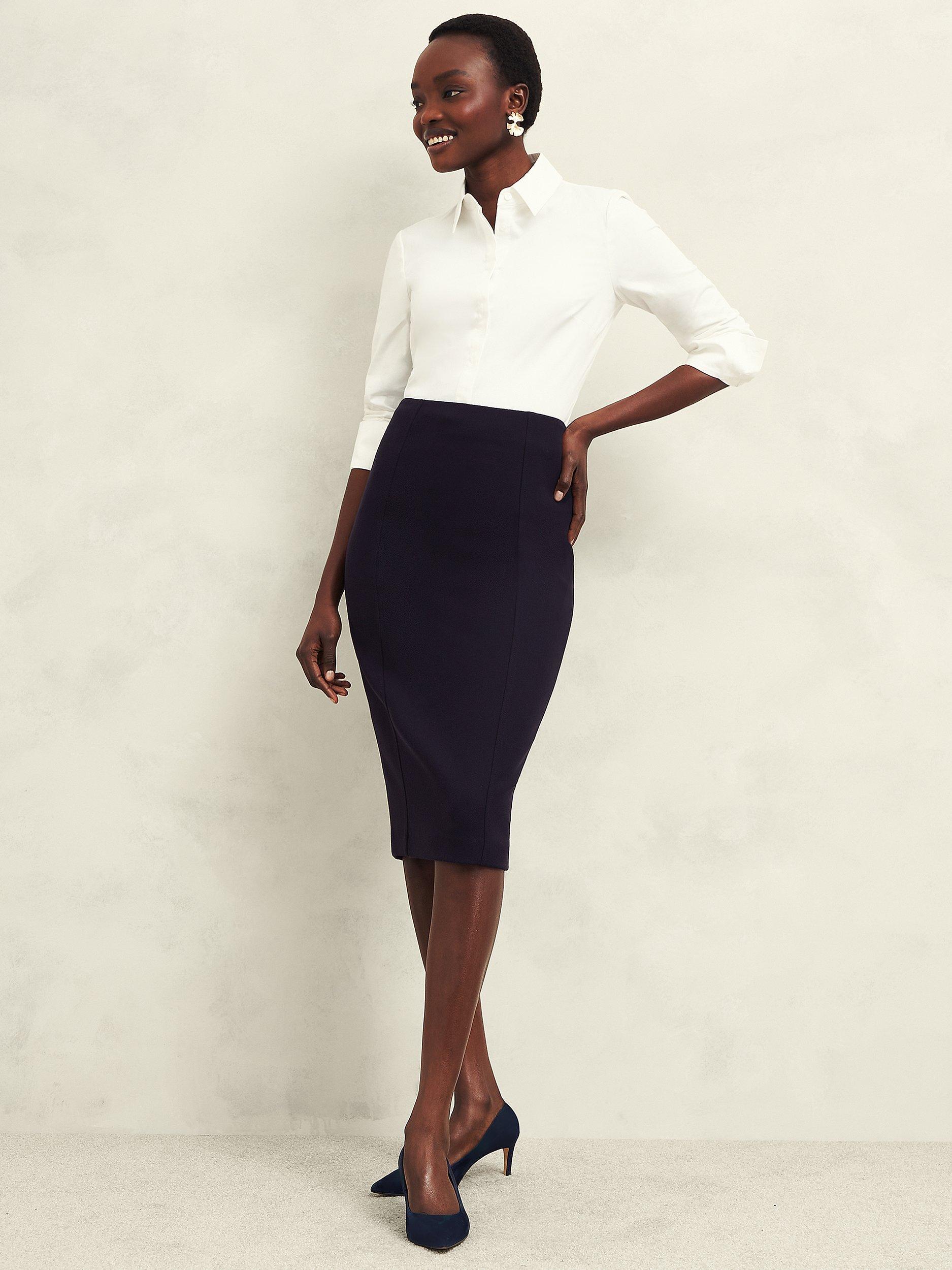 Hobbs Aly Pencil Skirt Navy