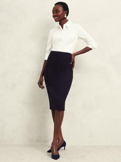 Hobbs Aly Pencil Skirt, Navy, Navy