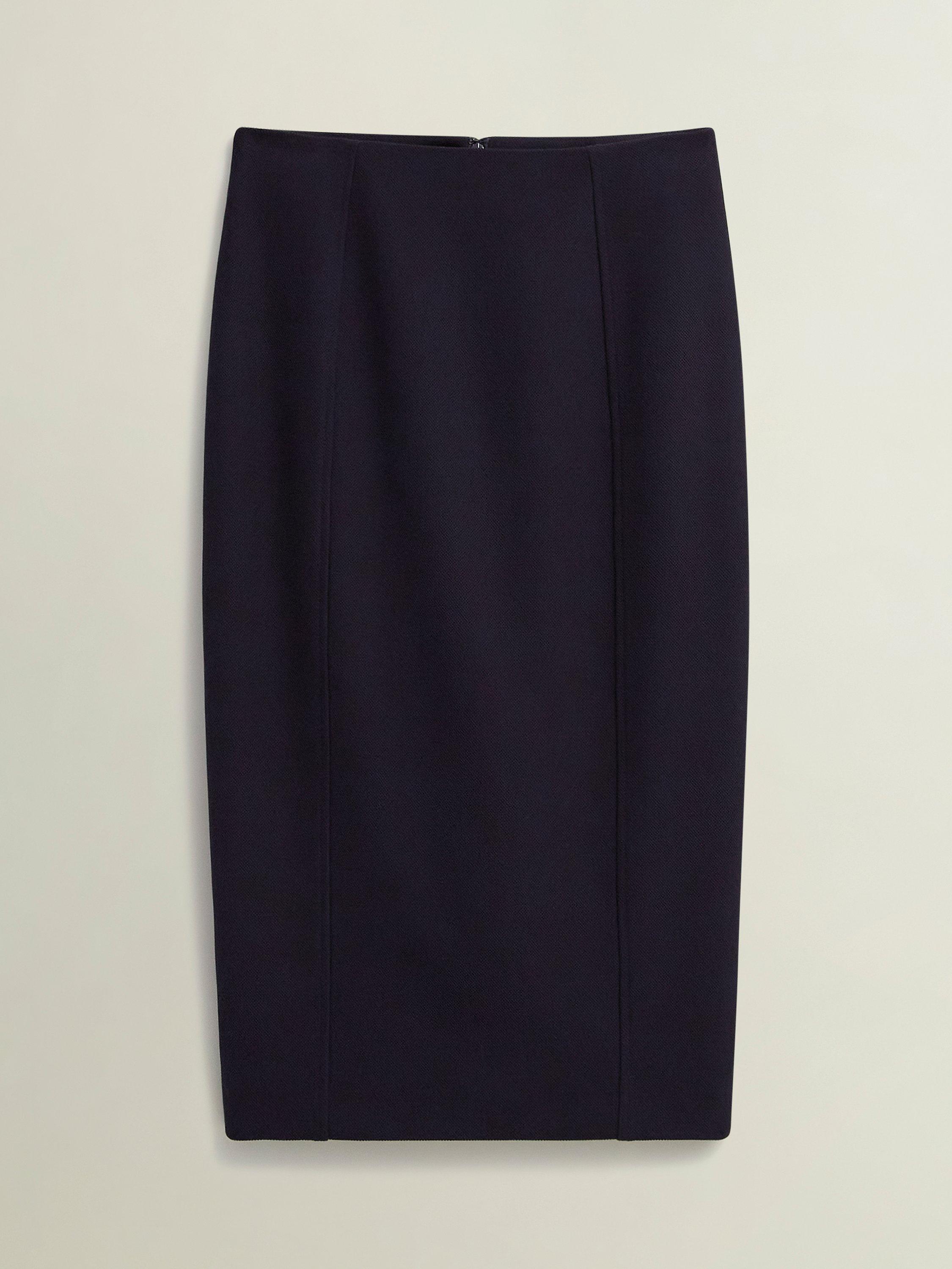 Product image 4 of 6, which shows Hobbs Aly Pencil Skirt, Navy, 12