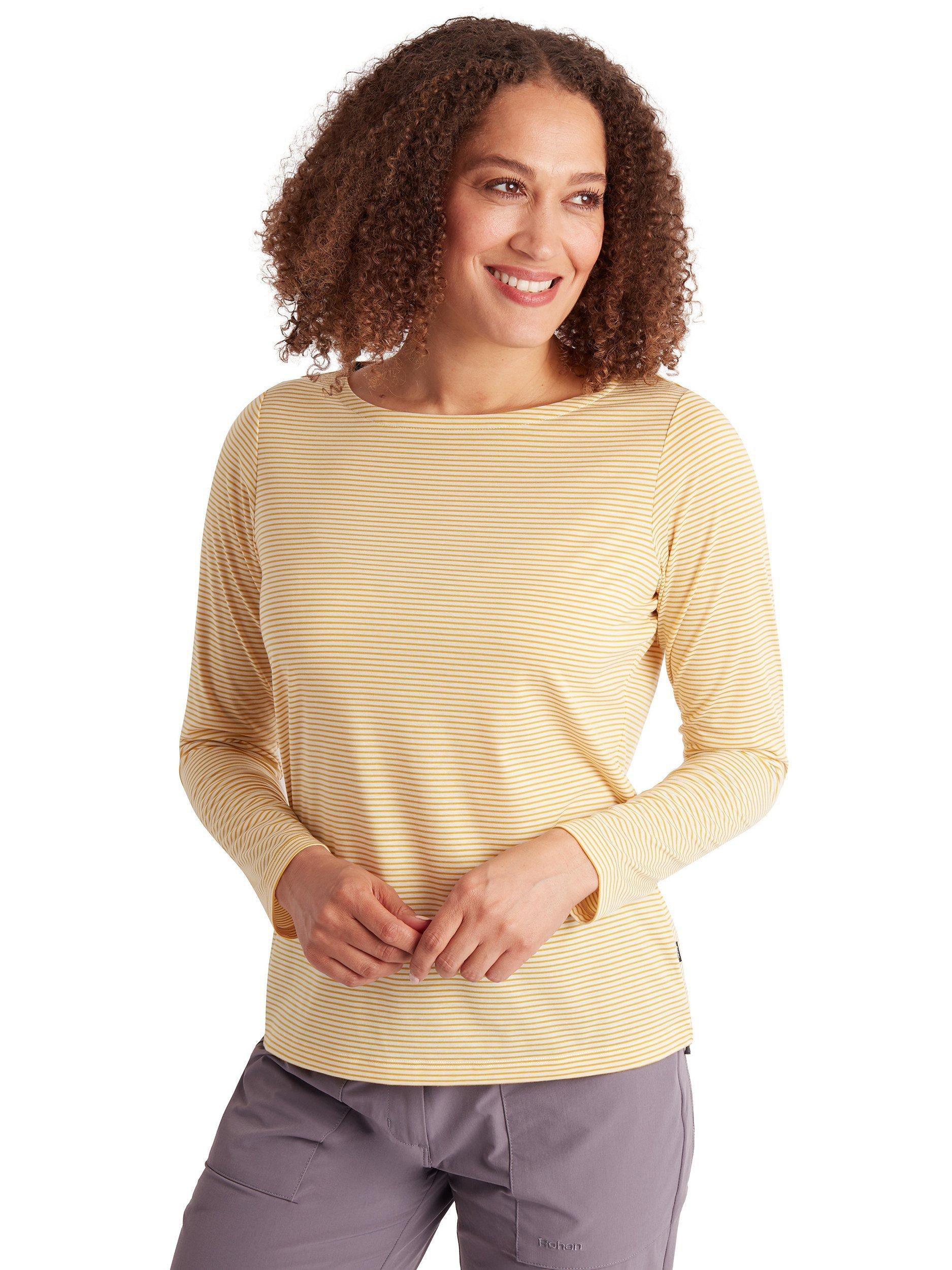 Rohan Women's Long Sleeve Shoreline Top, Ecru/Iris Yellow, XS