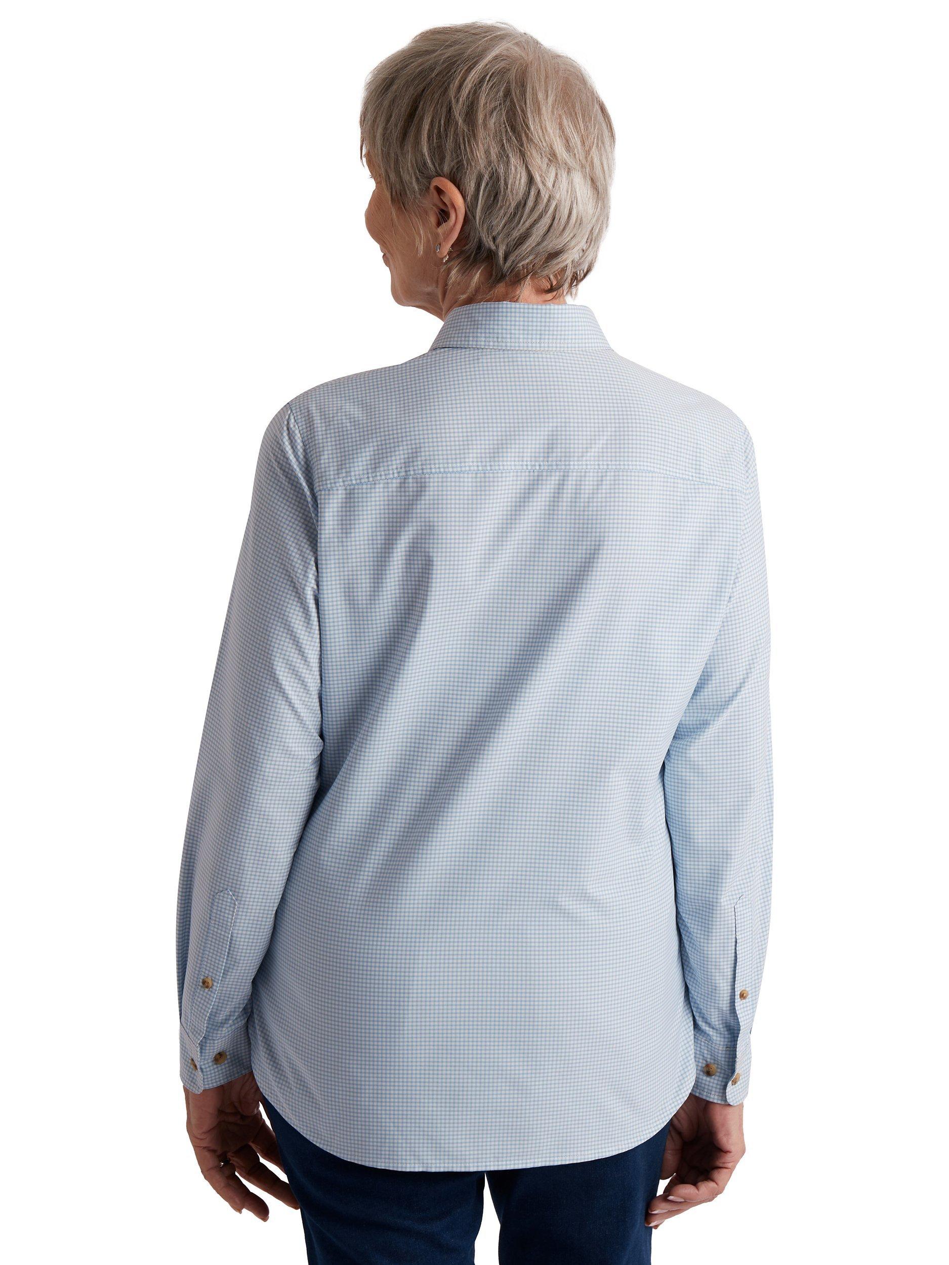 Product image 2 of 5, which shows Rohan Women's Eave Long Sleeve Shirt, Chambrayblue/White, 8