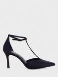 Hobbs Alice Satin T-Bar Heeled Sandals, Midnight