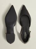 Hobbs Seren Leather Pointed Flats, Black