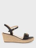 Hobbs Luella Leather Woven Wedge Espadrilles, Black