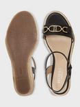 Hobbs Luella Leather Woven Wedge Espadrilles, Black